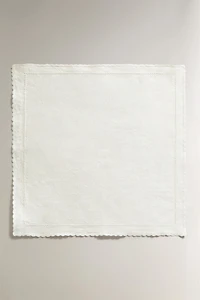 EMBROIDERED LINEN BORDER TOWEL