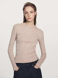 T-shirt manches longues côtelé