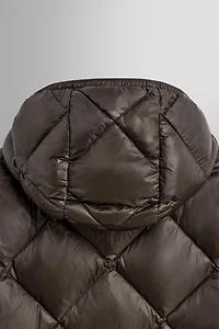 100% FEATHER PUFFER JACKET WITH HOODIE