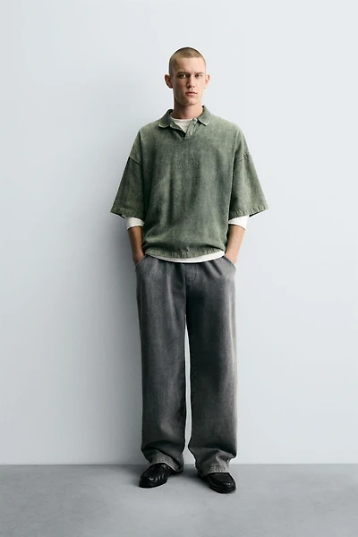 WASHED TEXTURED POLO