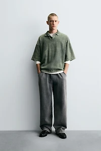WASHED TEXTURED POLO