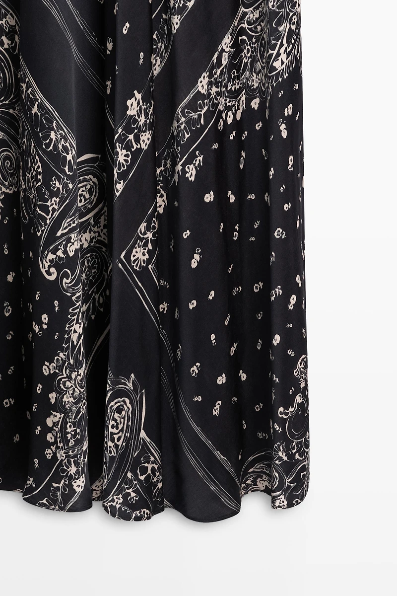 Long flowing paisley halter dress