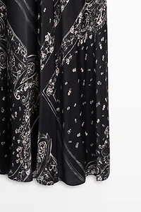 Long flowing paisley halter dress