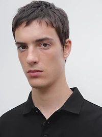 Short sleeve polo shirt with collar detail