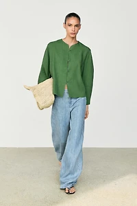 Fluid overshirt with button details total look