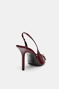 PATENT FINISH HEELED SANDALS