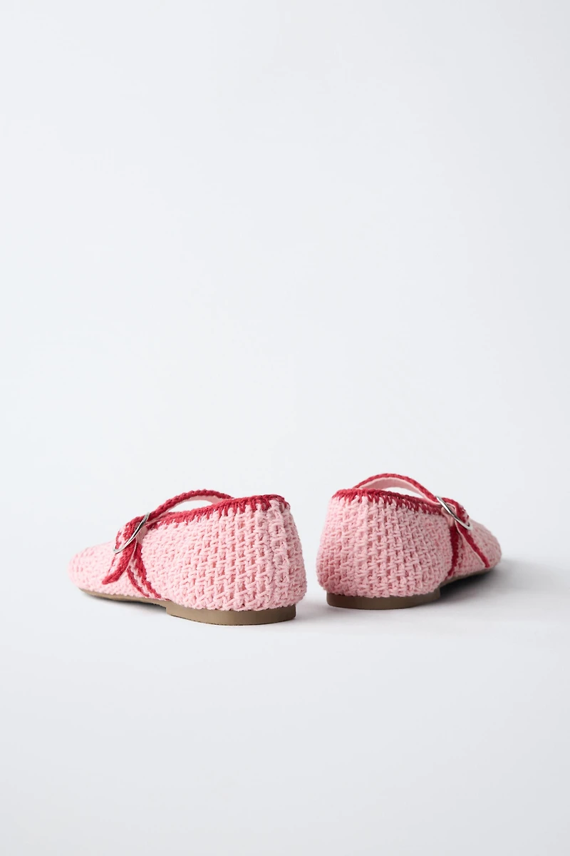 CROCHET EFFECT BALLET FLATS