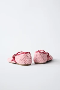 CROCHET EFFECT BALLET FLATS