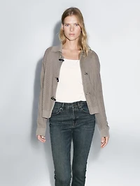 Mid-rise cropped slim fit jeans
