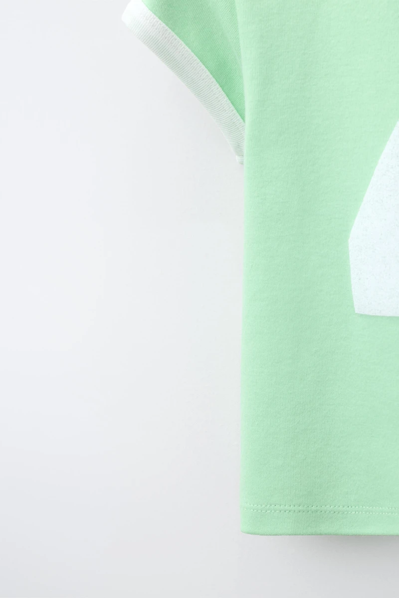 CONTRAST NUMBER PRINT T-SHIRT