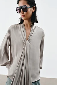 ZW COLLECTION TIED NECKLINE BLOUSE