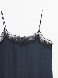 Camisole top with contrast lace detail