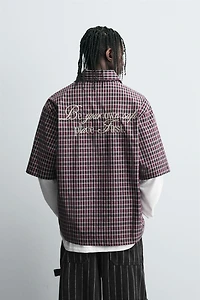 EMBROIDERED PLAID SHIRT