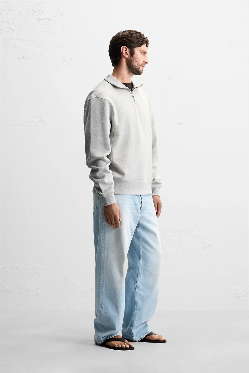 BASIC QUARTER-ZIP SWEATSHIRT