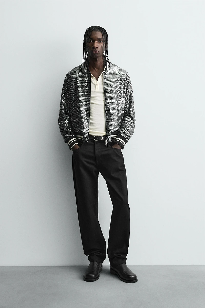 SEQUIN BOMBER JACKET