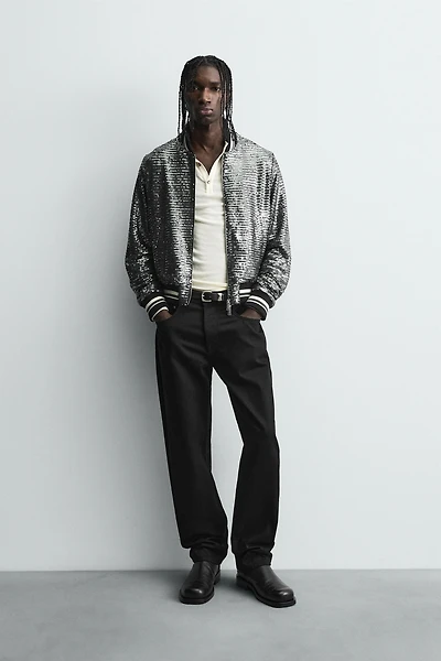 SEQUIN BOMBER JACKET