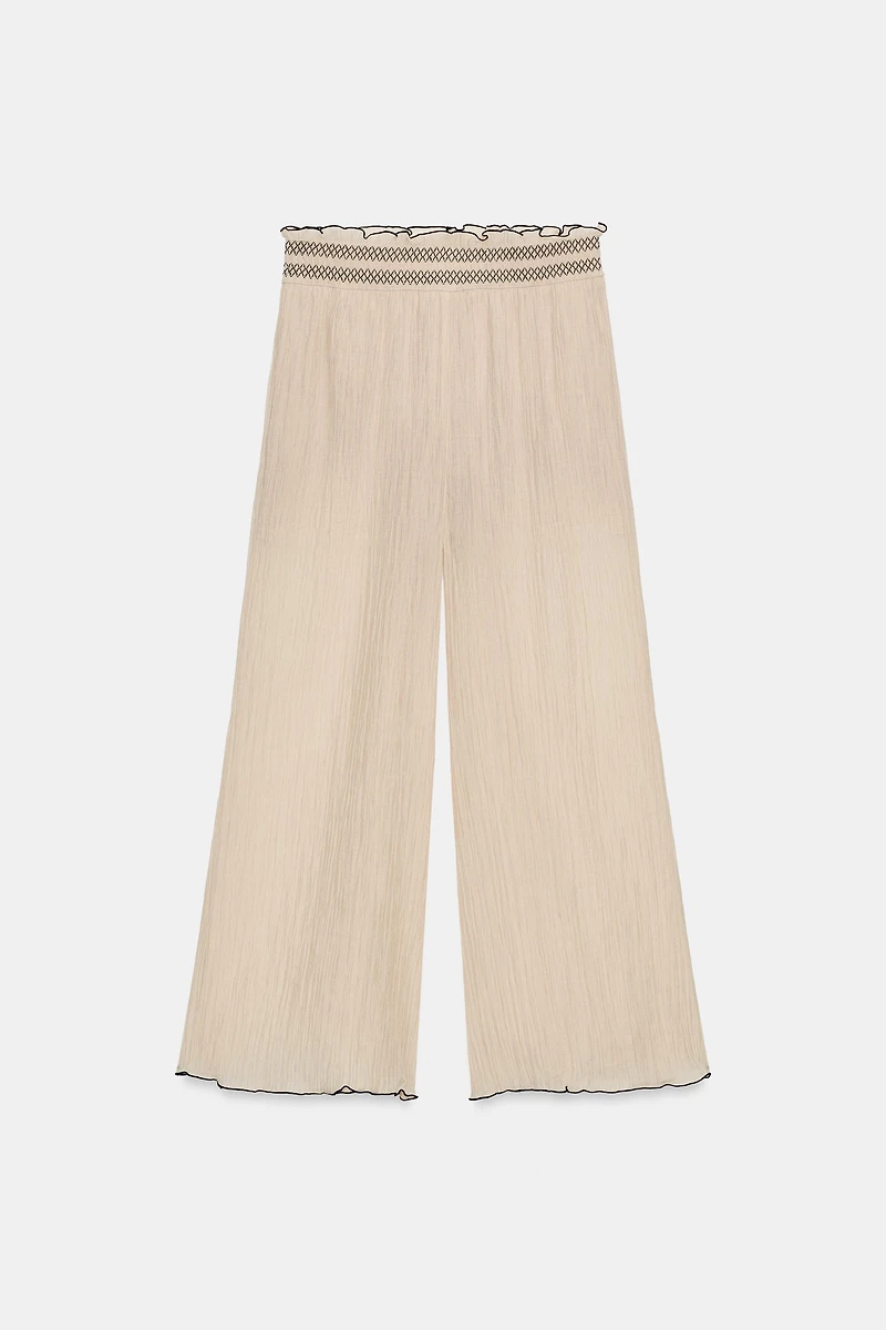 PANTALON JUPE-CULOTTE À COUTURES BIMATIÈRES