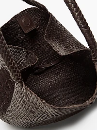 Braided nappa leather tote bag