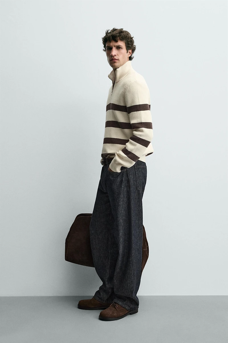 PURL KNIT ZIP-UP JUMPER