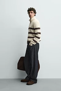 PURL KNIT ZIP-UP JUMPER