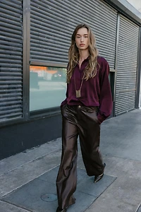 SATIN EFFECT BALLOON SHIRT