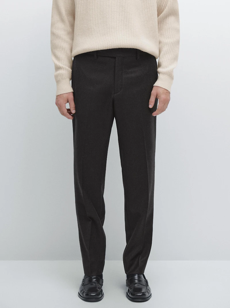 100% wool flannel trousers