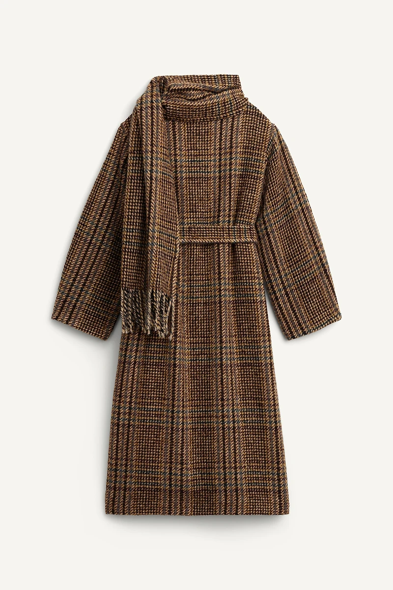 PLAID SCARF COAT LIMITED EDITION