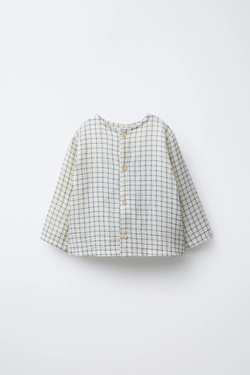 PLAID TEXTURED SHIRT