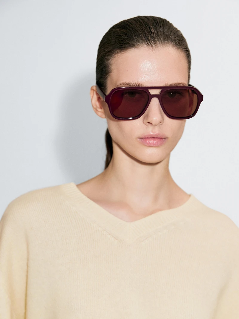 Pull en maille oversize à col V
