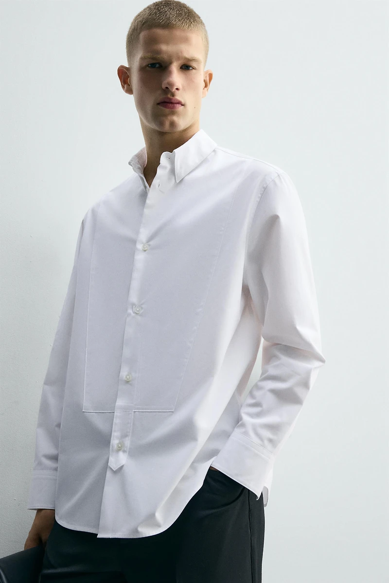 CHEMISE SLIM AVEC PLASTRON