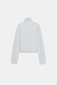 BUTTON ZIP SWEATSHIRT