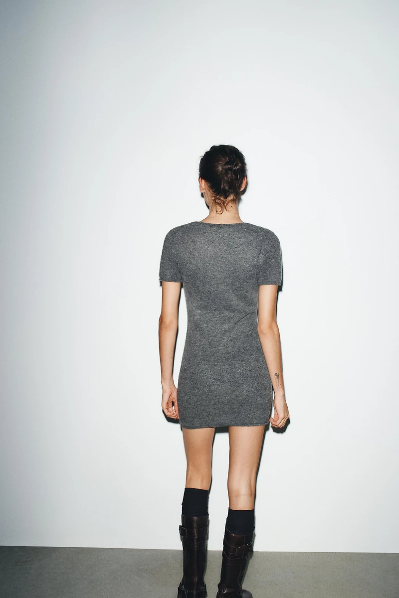 SOFT KNIT MINI DRESS WITH SEAM DETAIL