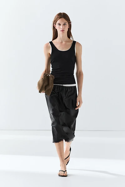 100% cotton ribbed double-layer top