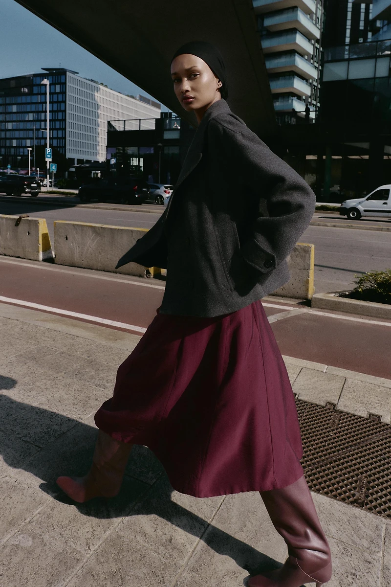 SOFT DOUBLE-BREASTED SHORT COAT