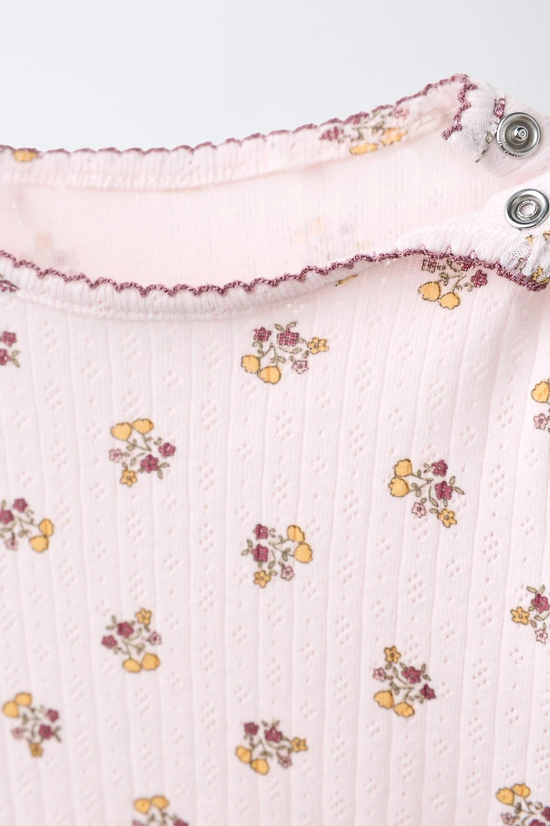 ENSEMBLE VESTE, BODY ET LEGGING IMPRIMÉ FLEURS
