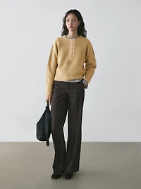 Wool blend knit sweater