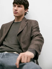 100% linen blazer with pocket details