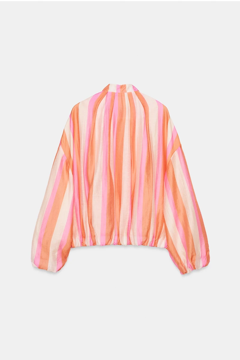 VESTE BOMBER À RAYURES