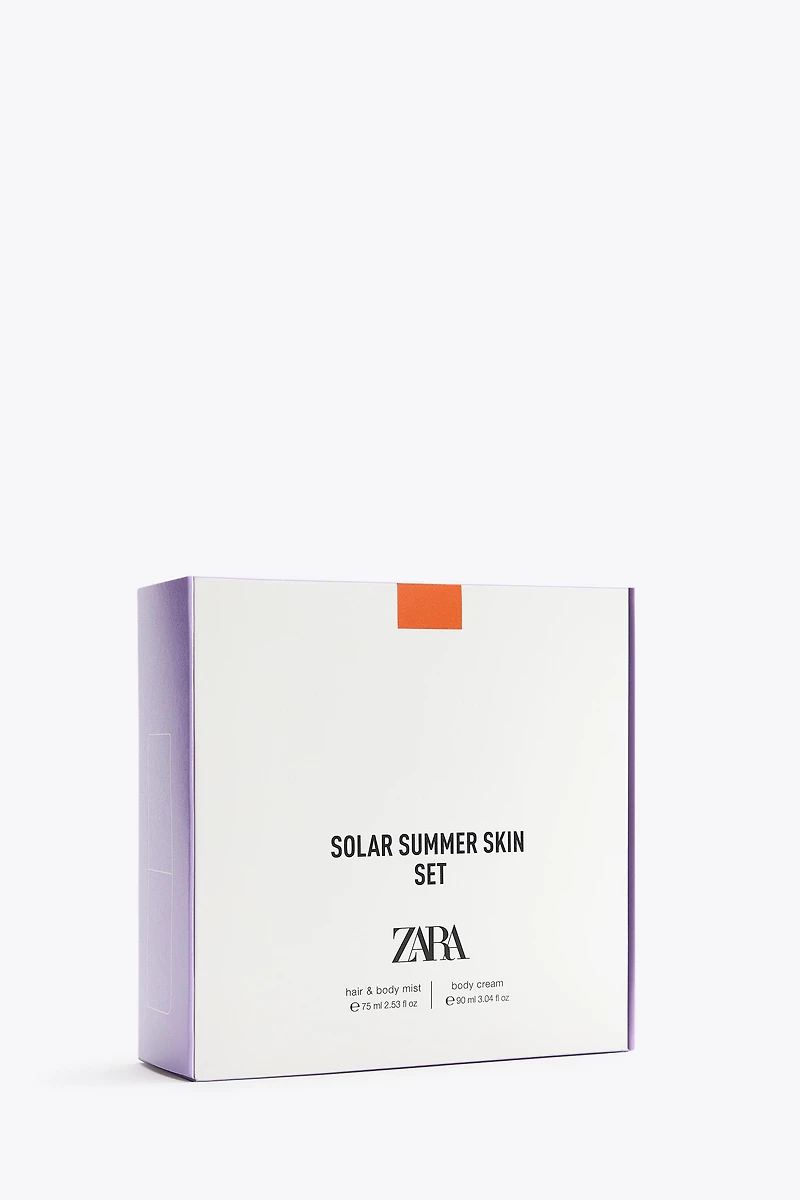 SOLAR SUMMER SKIN HAIR & BODY MIST 75ML (2.54 FL.OZ) + BODY CREAM 90ML (3.04FL.OZ).