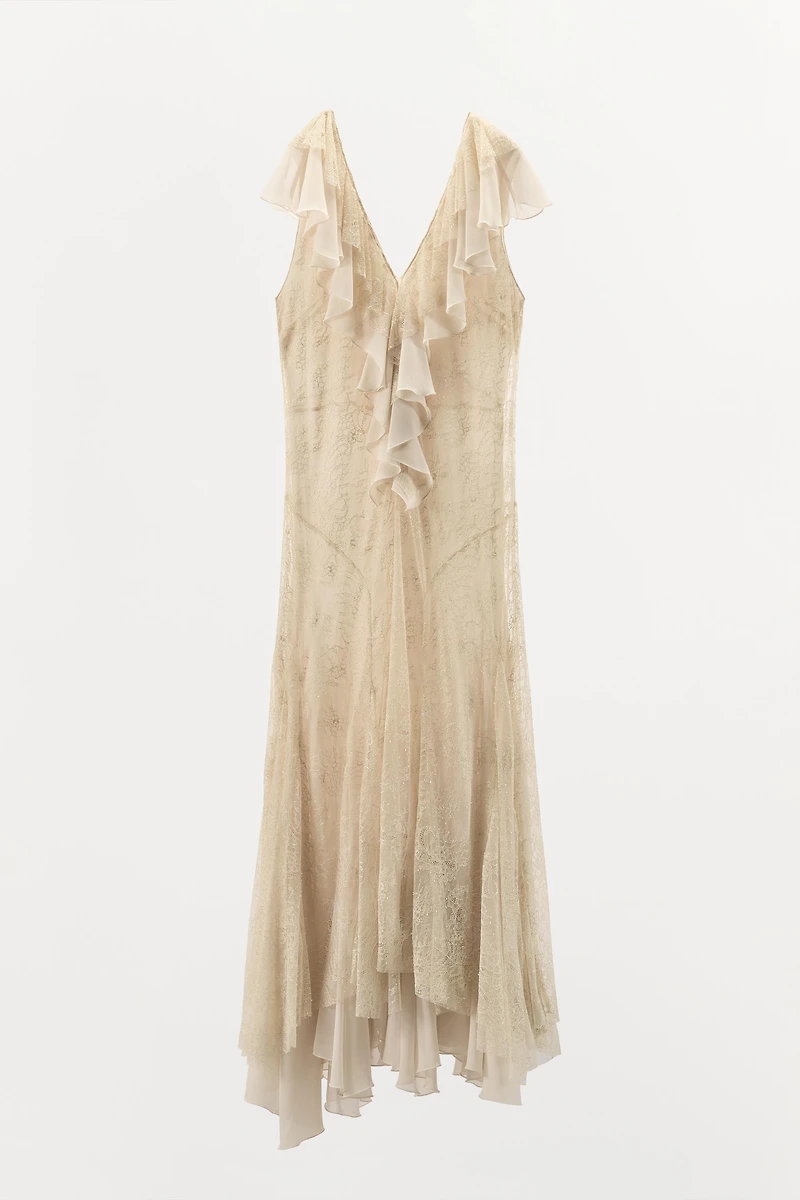 LACE RUFFLED DRESS ZW COLLECTION