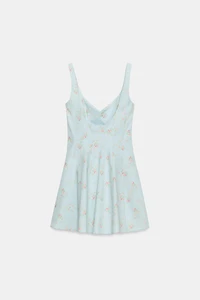 FLORAL POPLIN SHORT DRESS