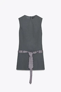 TIE BELT SHORT DRESS