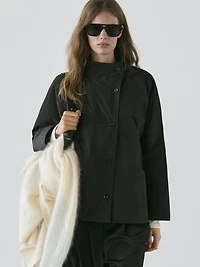 Short padded parka with collar detail