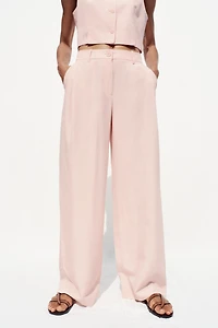 PLEATED WIDE LEG PANTS
