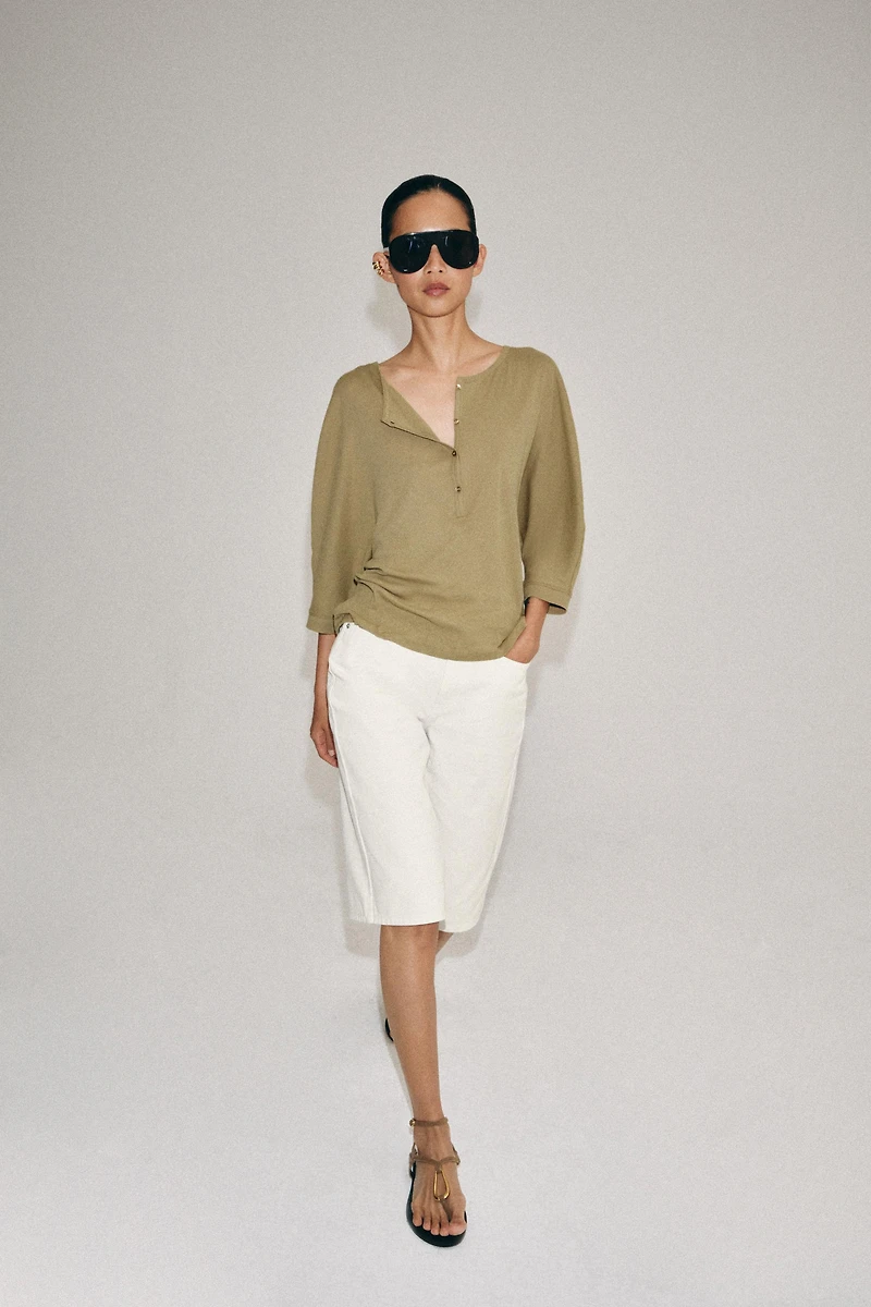 BERMUDA EN JEAN TAILLE MOYENNE ZW COLLECTION