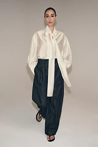 CHEMISE SATINÉE À NŒUDS ZW COLLECTION