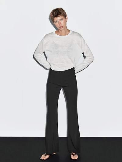 Flared trousers with pocket