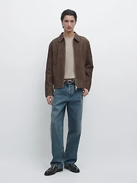 Suede leather jacket