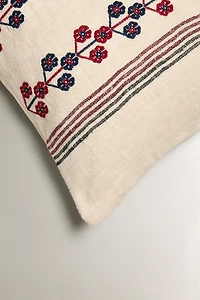 CHRISTMAS LINEAR EMBROIDERED THROW PILLOW COVER