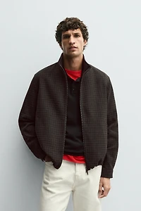 TEXTURED PLAID JACKET